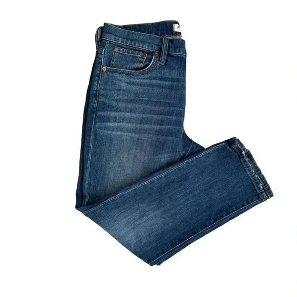 Madewell Women's Medium Wash The Slim Ankle Distressed Hem Boyjean SZ 28 - Picture 6 of 11